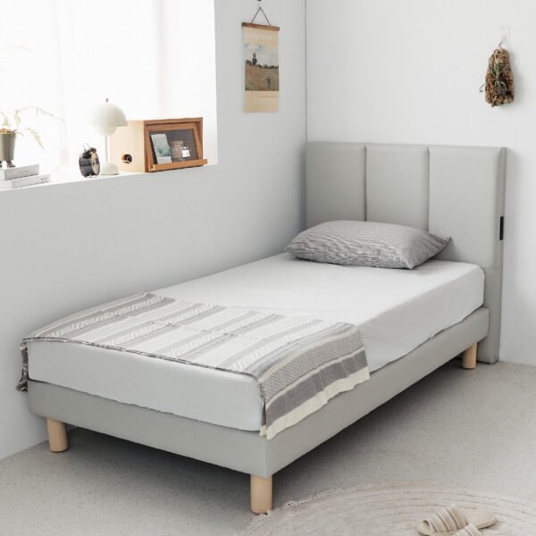 貓抓皮單人加大3.5尺床組(床頭+床底)