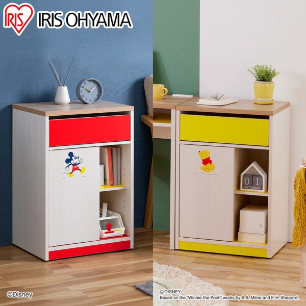 迪士尼系列木質五格桌邊收納櫃 附腳輪