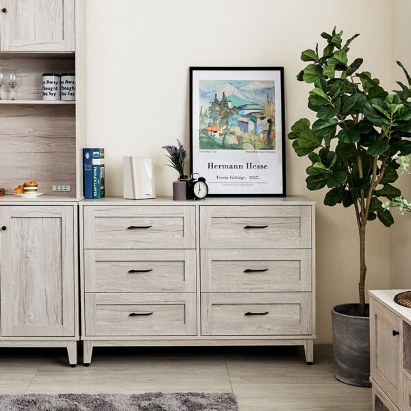 638868646215400000 4尺木紋衣物收納六斗櫃