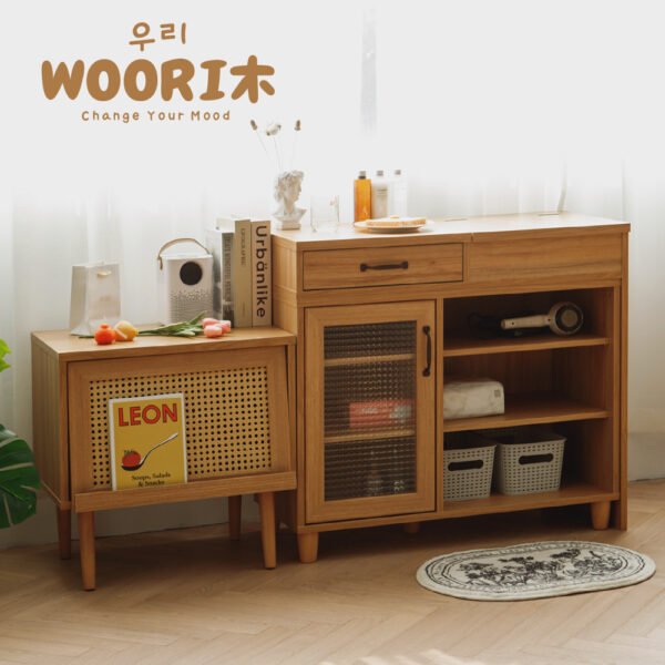 伸縮多功能實木化妝桌